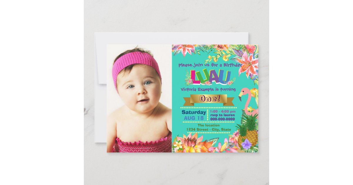 Girls Hawaiian Luau Birthday Party Invitation | Zazzle