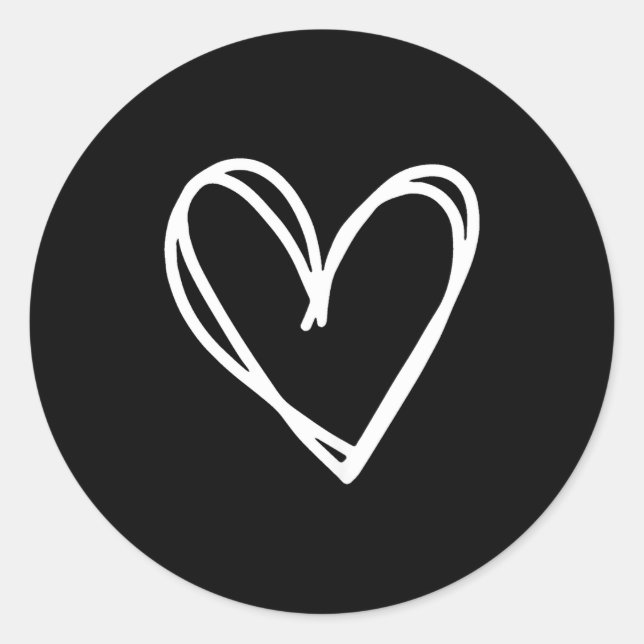 Girls Heart For Women Valentines Day Graphic  Classic Round Sticker (Front)