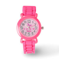 Girls Hearts and Butterfly Watches Personalized