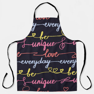 Girls' hearts, words seamless pattern. apron