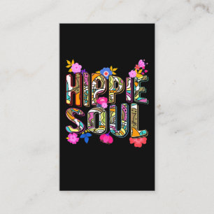 Girls Hippie 60s 70s Colorful Flowers Peace Business Card