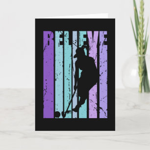 Girls Hockey Colorful Cool Retro Vintage Birthday Card
