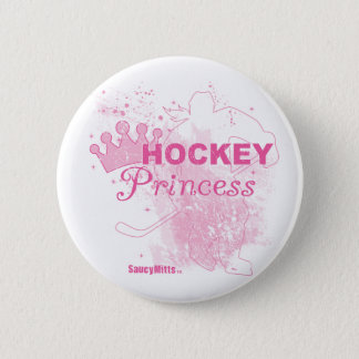 Girls Hockey Princess Pinback Button