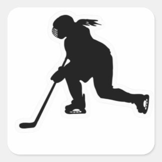Girls hockey square sticker
