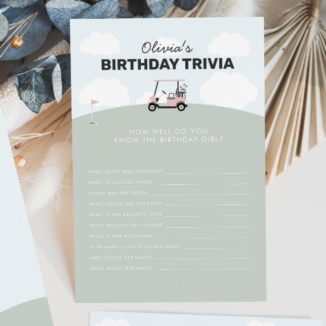 Girls' Hole-In-One Golf 1st Birthday Trivia (Creator Uploaded)