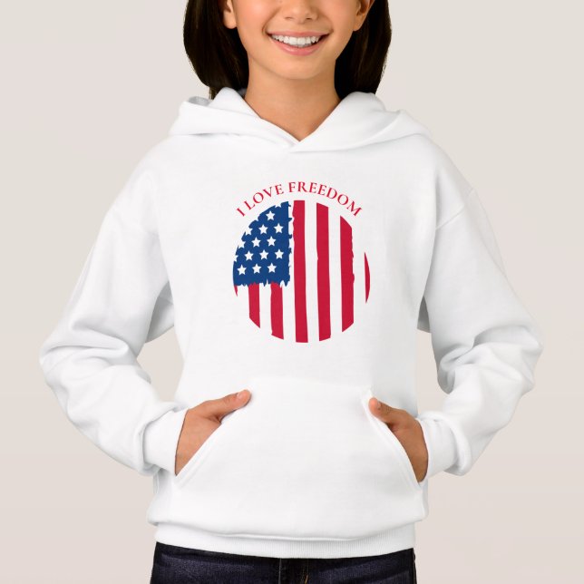 Girls Hoodie-Patriotic Hoodie (Front)