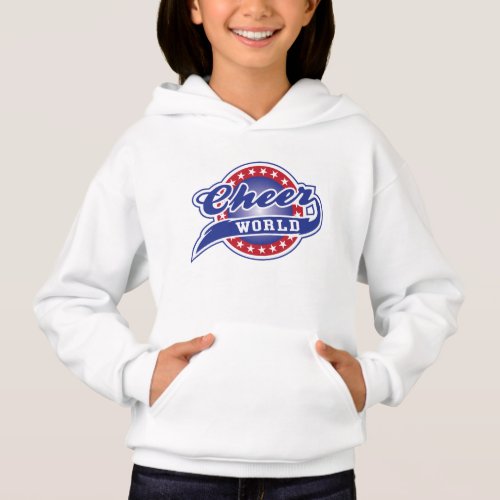 Girls hoodies with Cheer World logo