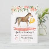 Girls Horse Birthday Party Invitation (Standing Front)