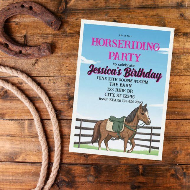 Girl's Horse Riding Birthday Party Invitation (Creator Uploaded)