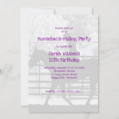 Girls Horseback-riding Party Birthday Invitation (Back)