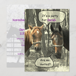 Girls Horseback-riding Party Birthday Invitation