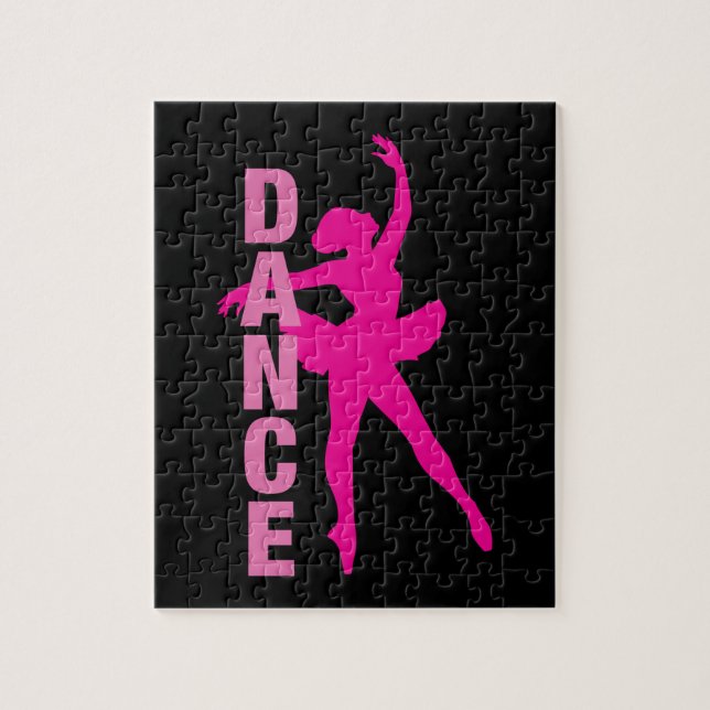 Girls Hot Pink Ballerina Dance Jigsaw Puzzle (Vertical)