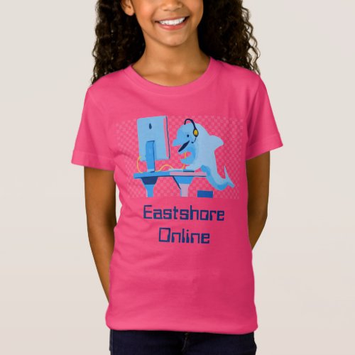 Girls Hot Pink Online Dolphin T_Shirt
