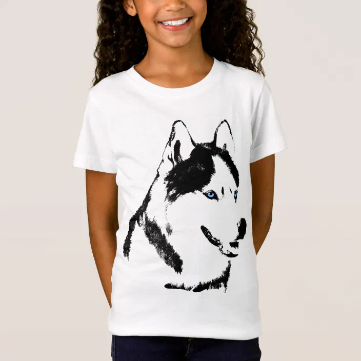 Kids Graphic Tee Youth T Shirt Siberian Husky Clothes for Girls