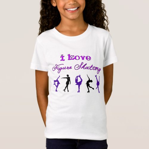 GIRLS _ i love figure skating _ purpleblack T_Shirt