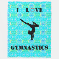Girls I Love Gymnastics Fleece Blanket