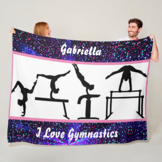 Girls I Love Gymnastics Fleece Blanket for Gymnast
