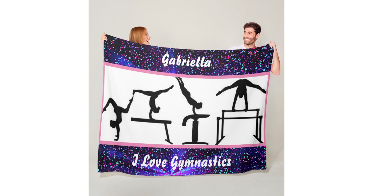 Girls I Love Gymnastics Fleece Blanket for Gymnast Zazzle