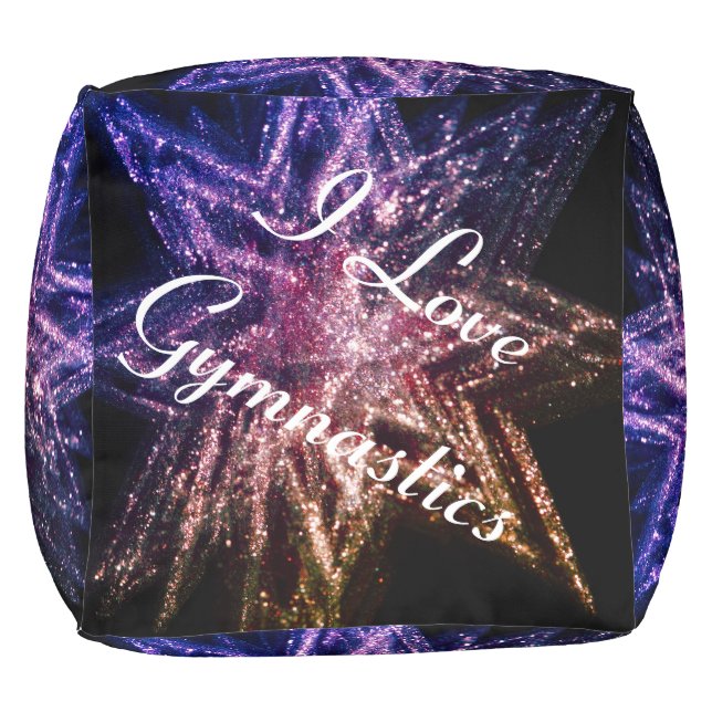 GIRLS "I LOVE GYMNASTICS" PERSONALIZED POUF (Top)