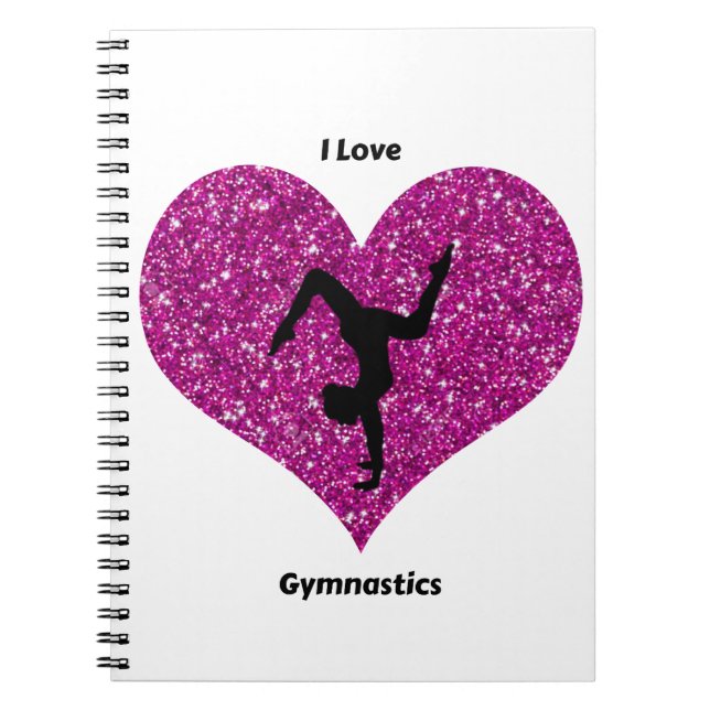 Girls I Love Gymnastics Spiral Notebook (Front)
