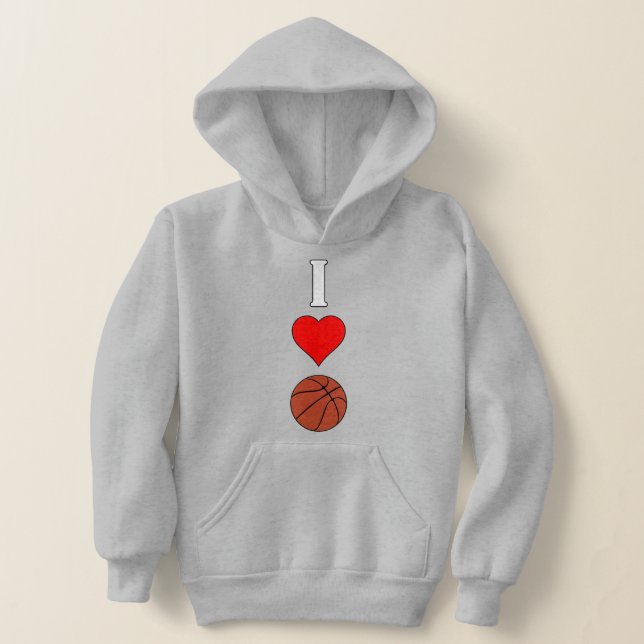 Girls I Love / Heart Basketball Player Sports Hoodie (Laydown)