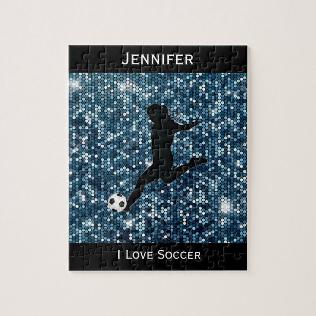 Girls "I Love Soccer" Puzzle (Vertical)