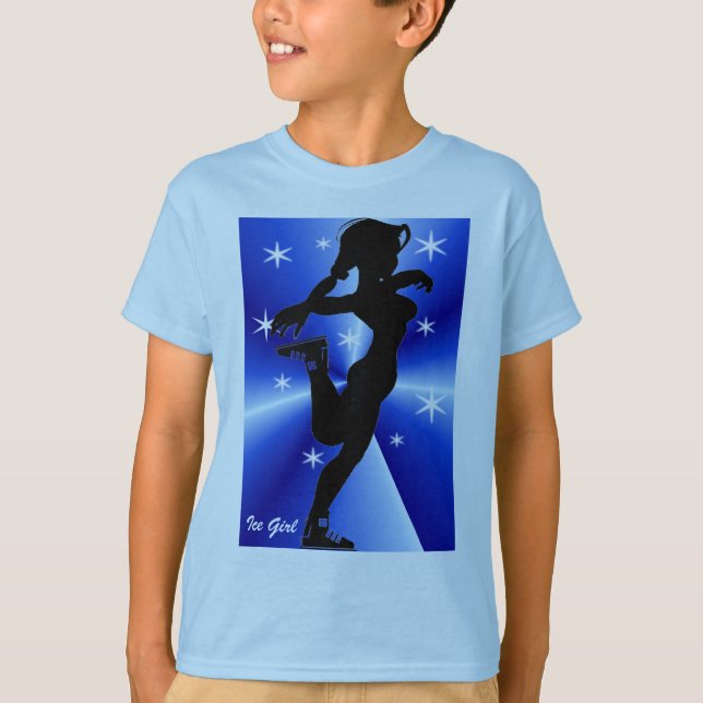 Girls Ice Figure Skating T-Shirt (Front)