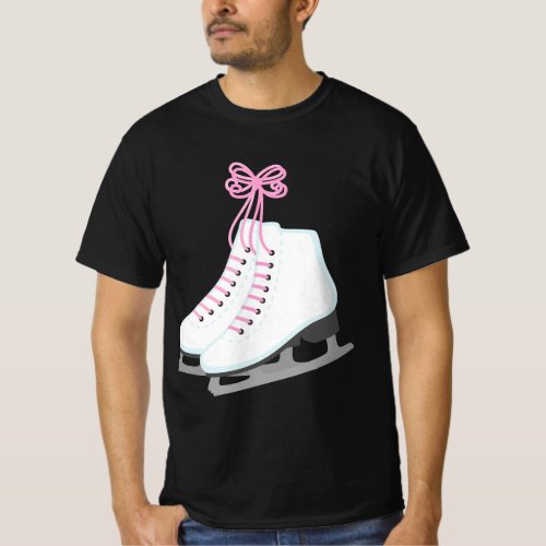 Girls Ice Skates with Pink Color Shoe Laces for To T_Shirt