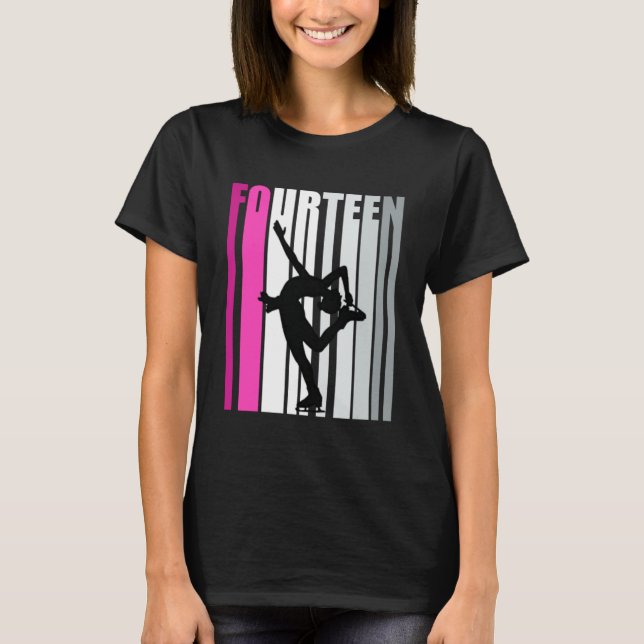 Girls Ice Skating Birthday 14th Ice Skater Queen F T-Shirt (Front)