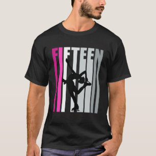 Girls Ice Skating Birthday 15th Ice Skater Queen F T-Shirt