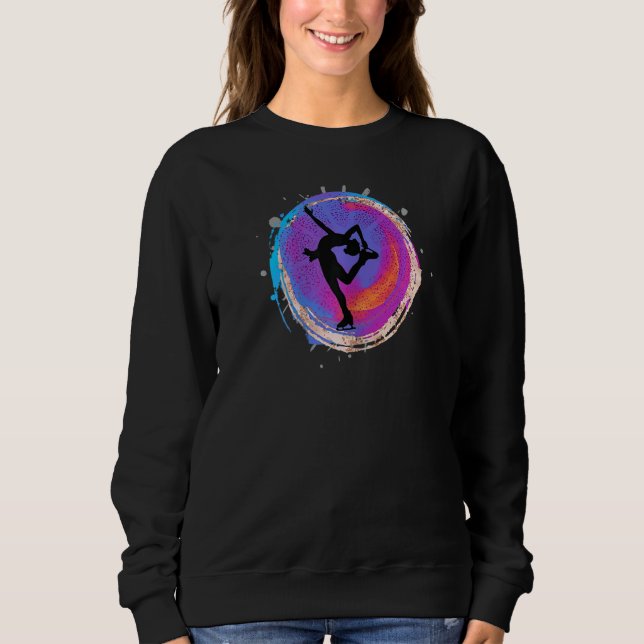 Girls Ice Skating Skater Figure Skate Dancer Biell Sweatshirt (Front)