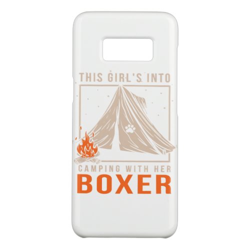 Girls Into Camping With Her Boxer Dog Lover Case_Mate Samsung Galaxy S8 Case