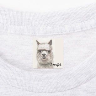 Girl's Iron On Clothes Label with NAME Llama