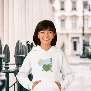 Girl's Islamic Hoodie: Love Heart Masjid an-Nabawi Hoodie