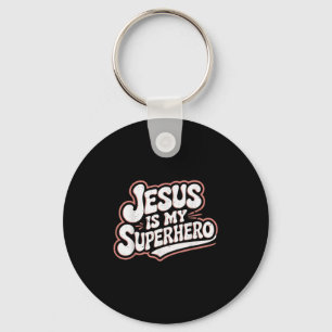 Girls Jesus Is My Superhero Christian Toddler Sist Keychain