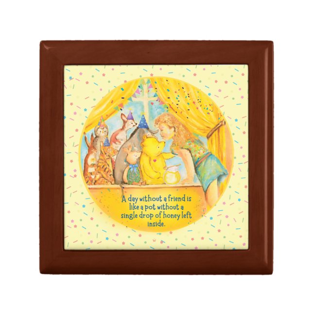 Girls Jewelry Box - Winnie the Pooh wood box  (Front)