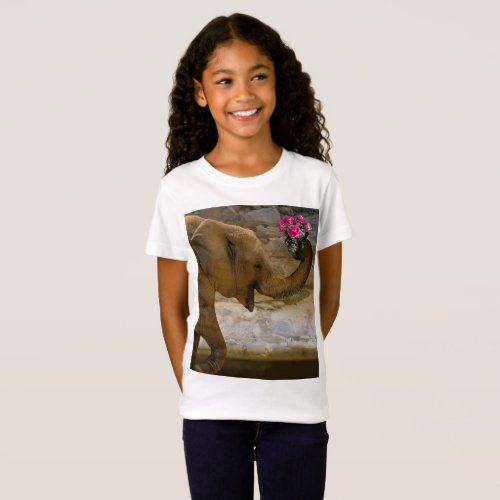 Girls Jungle Elephant Tshirt