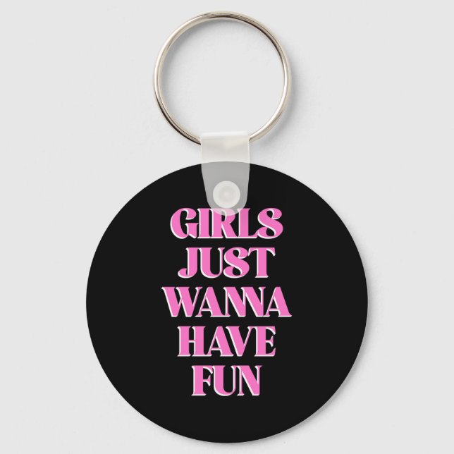 Girls Just W Have Fun Long Sleeve  Keychain (Front)