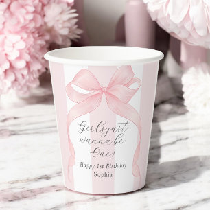 Girls Just Wanna Be One 1st Birthday Paper Cups