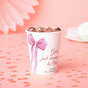 Girls just wanna be One 1st Birthday Party Paper Cups