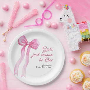 Girls just wanna be One 1st Birthday Party Paper Plates