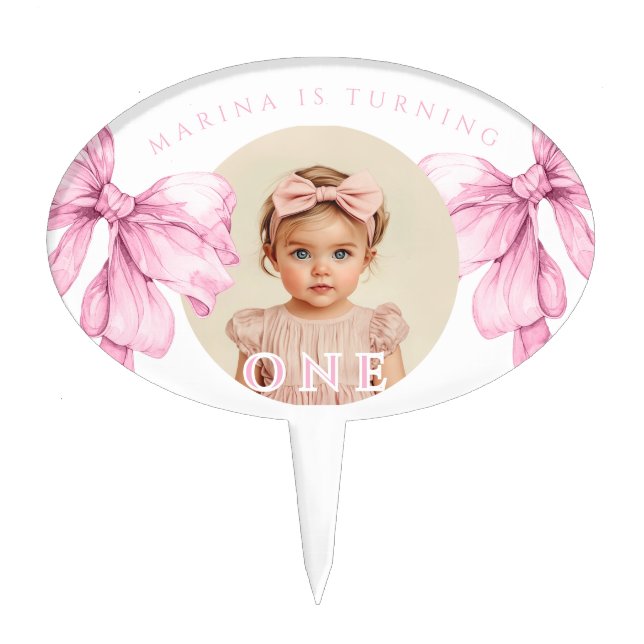 Girls just wanna be one birthday  cake topper (Front)