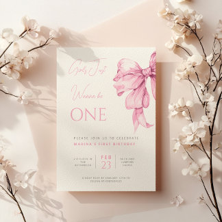 Girls just wanna be one birthday  invitation