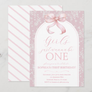 Girls Just Wanna Be ONE Birthday Invitation