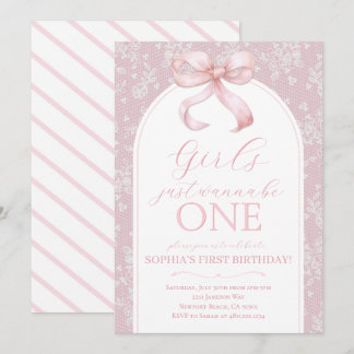 Girls Just Wanna Be ONE Birthday Invitation