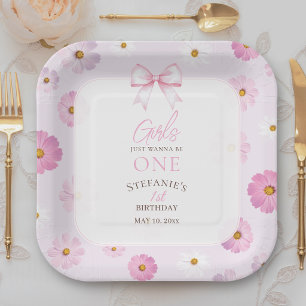 Girls Just Wanna Be One Girl Fancy One Birthday Paper Plates