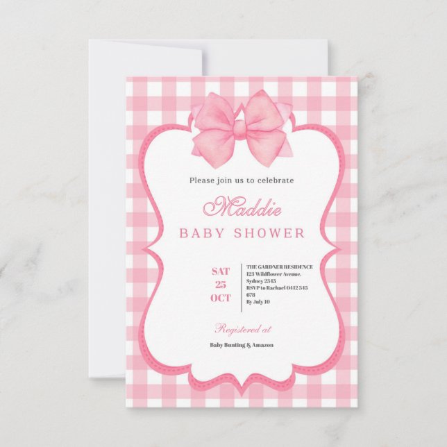 Girls Just Wanna Be One Pink Bow 1st Birthday Invitation (Front)