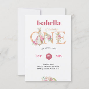 Girls Just Wanna Be One Pink Bow 1st Birthday Invitation