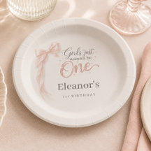 Girls Just Wanna be One Pink Bow 1st Birthday