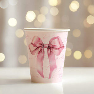 Girls just wanna be One Pink Bow Birthday Paper Cups